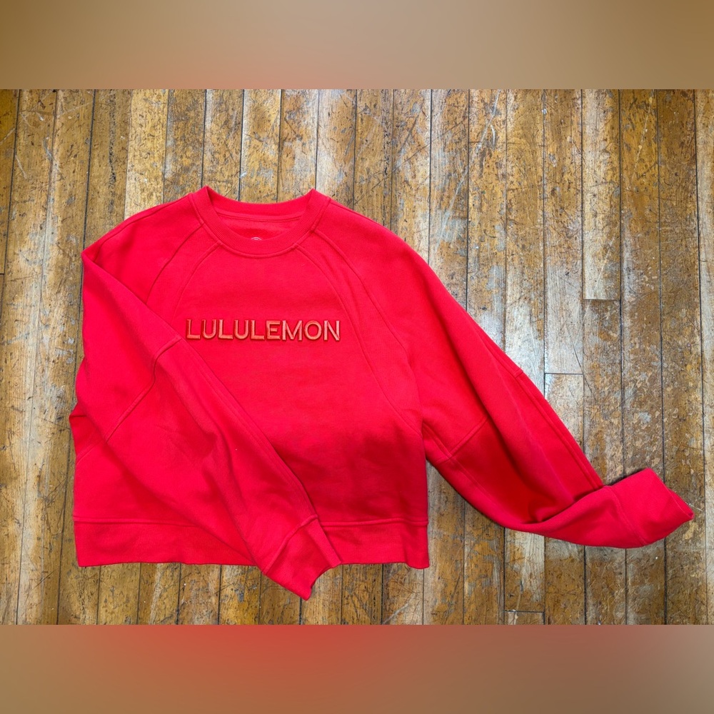 NOT FOR SALE Lululemon scuba oversized pullover *wordmark in hot heat red